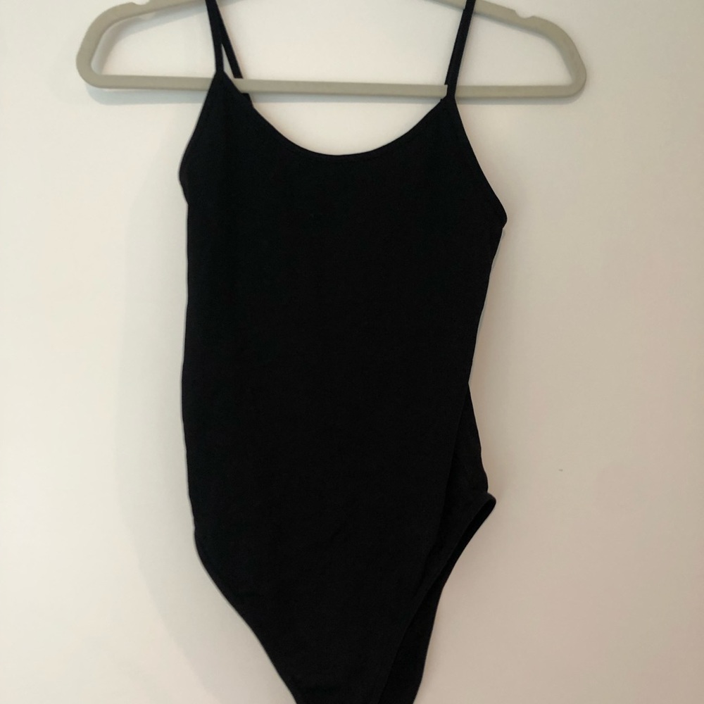 Black Thin Strap Bodysuit